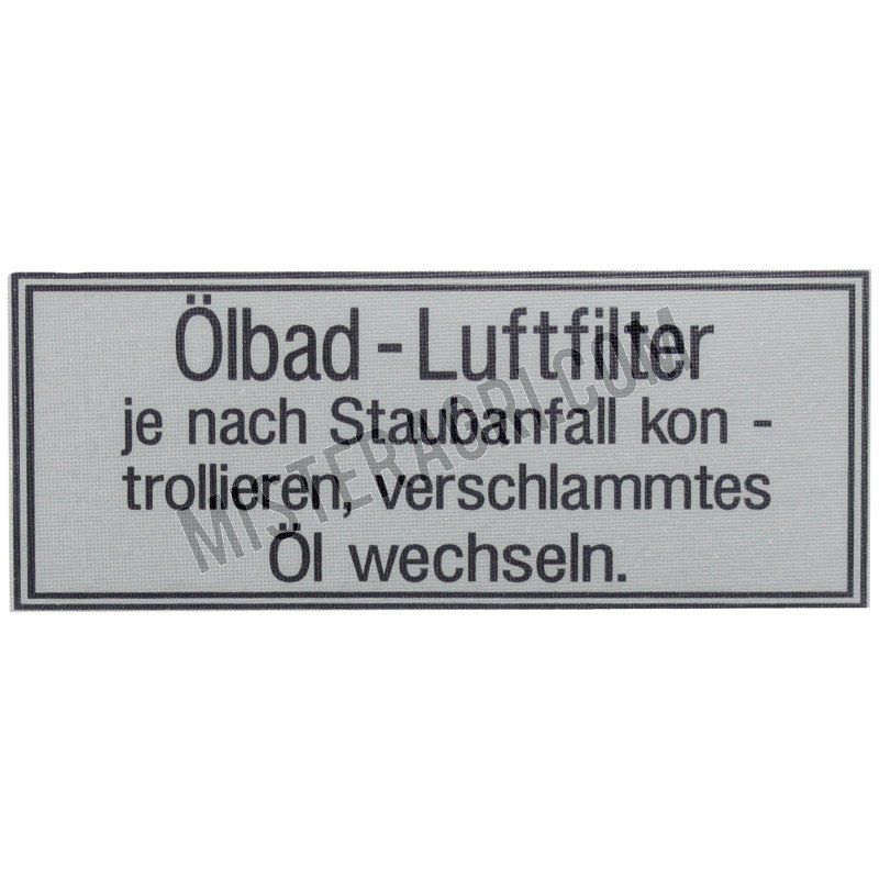 Sticker - luchtfilter