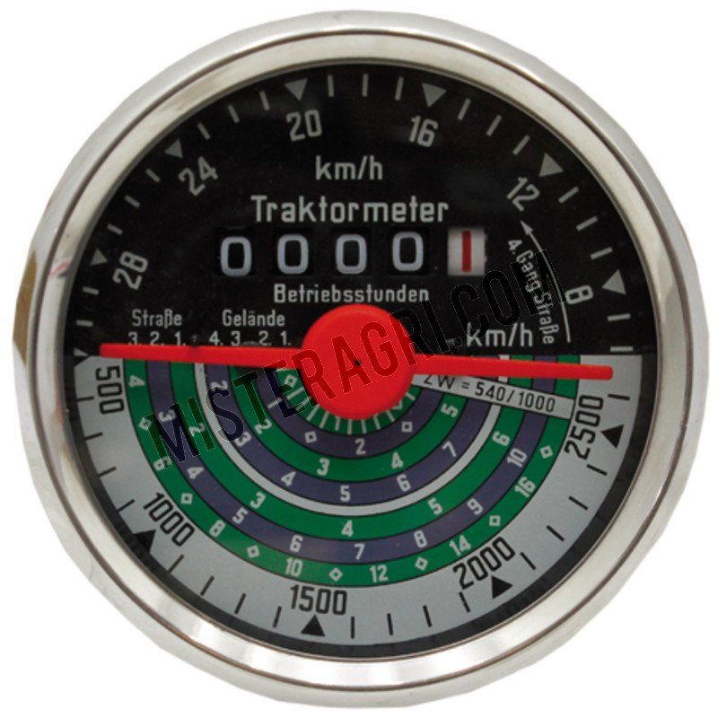 Tractormeter - draairichting links 28 km/h