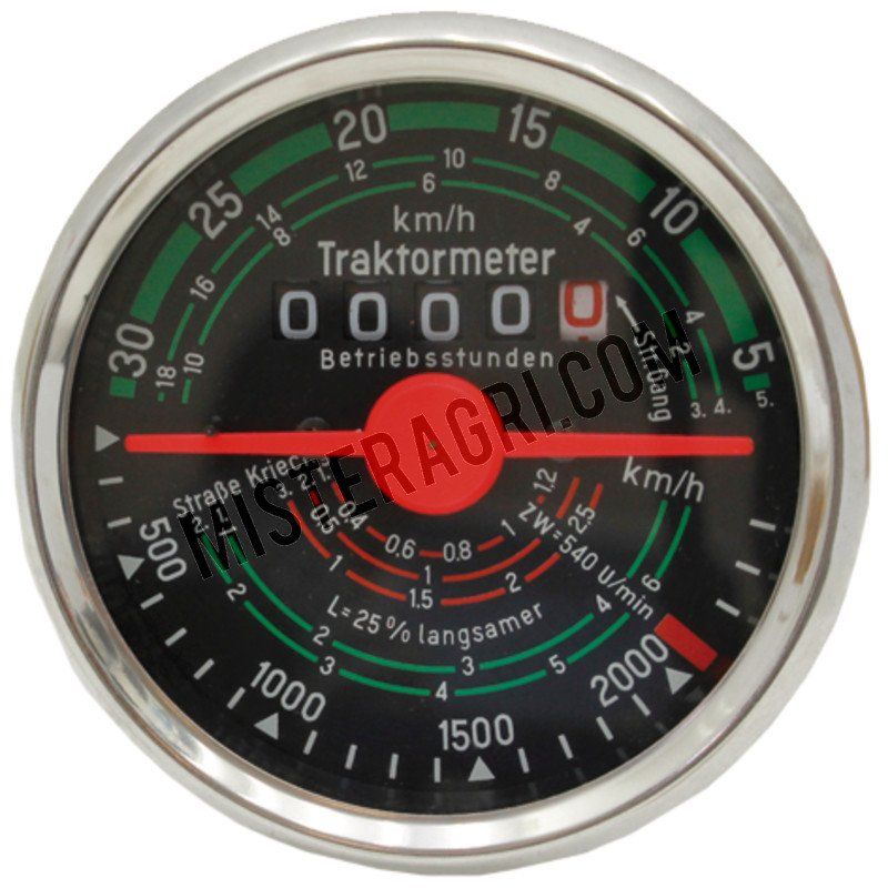 Tractormeter - draairichting links 30 km/h