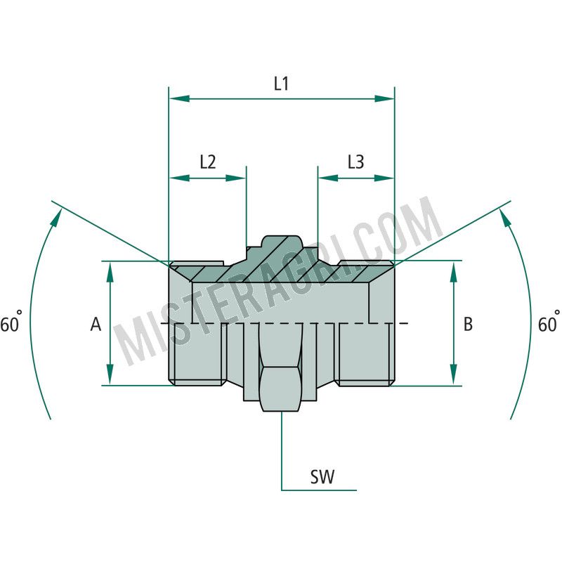 GA 3/8 M-BSP x 3/8 M-BSP